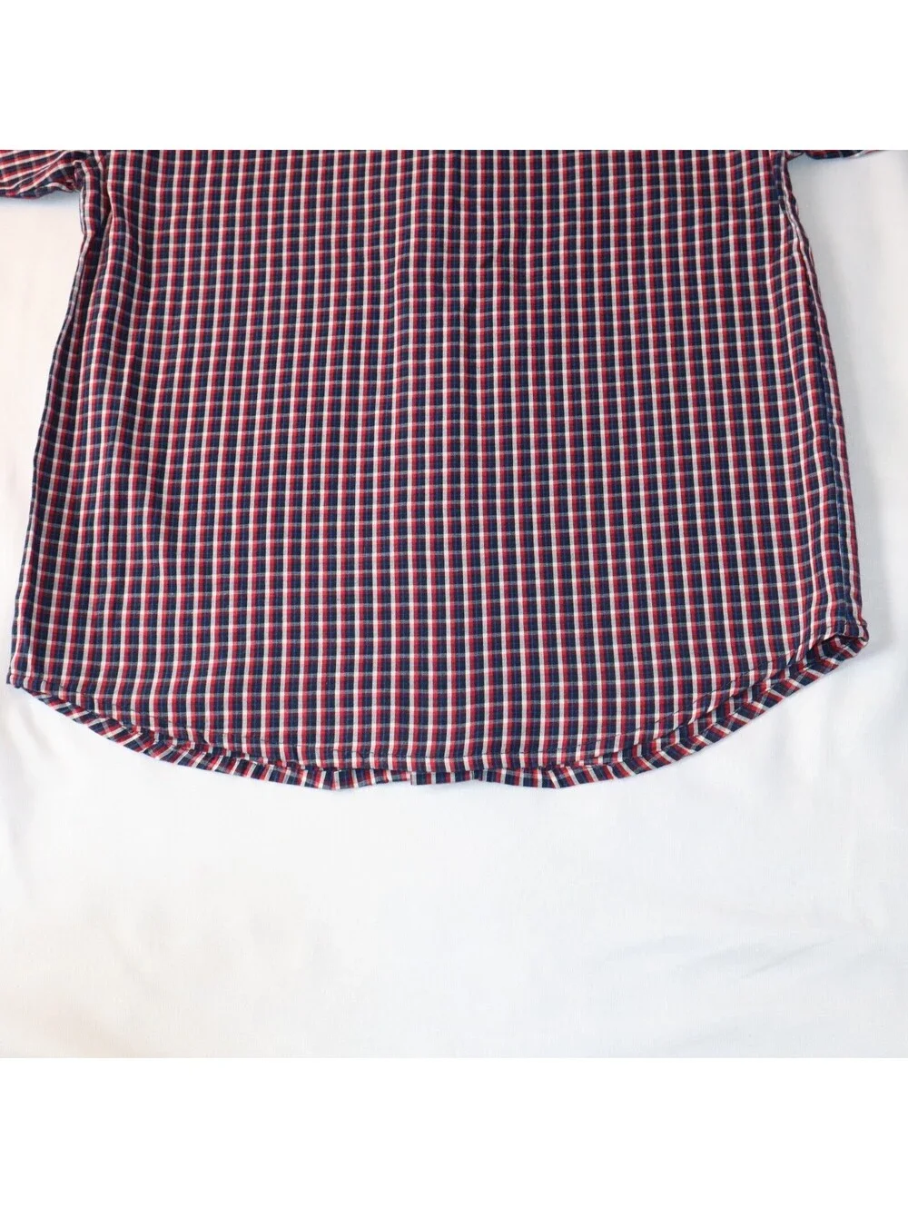 Nautica Boys Button Up Plaid Shirt Size 6 Red Blue